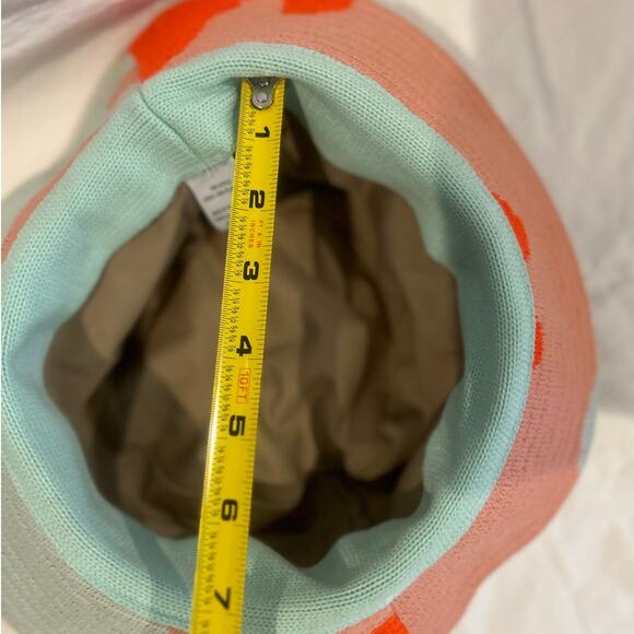 VERLOOP NWT RARE Dead Stock Camo Print Knit Bucket Hat Orange Blue One-Size